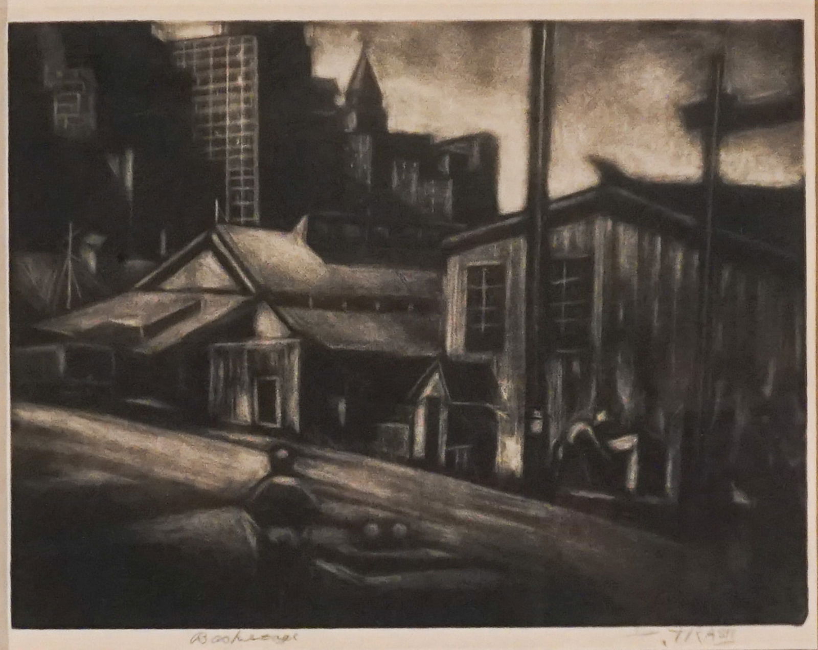Dox Thrash (American 1893-1965), Backstage (Ittmann 91), Carborundum mezzotint over traces of: Dox Thrash(American, 1893-1965)Backstage (Ittmann 91)Carborundum mezzotint over traces of previously etched image, circa 1939-40Signed Thrash and titled Backstage l.l.Property from a