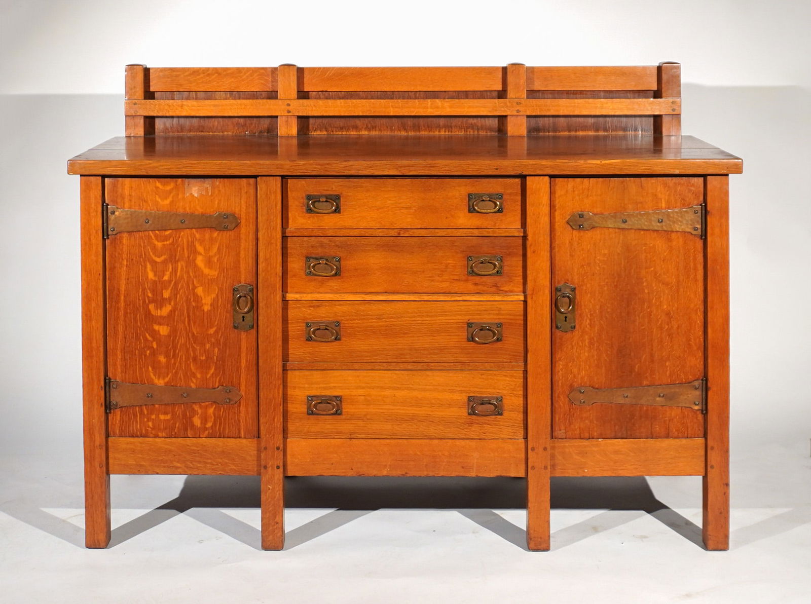 Gustav Stickley Oak Eight-Leg Sideboard, Model 817, Circa 1904, Height: 50 in (127 cm); Width: 70 in - 2