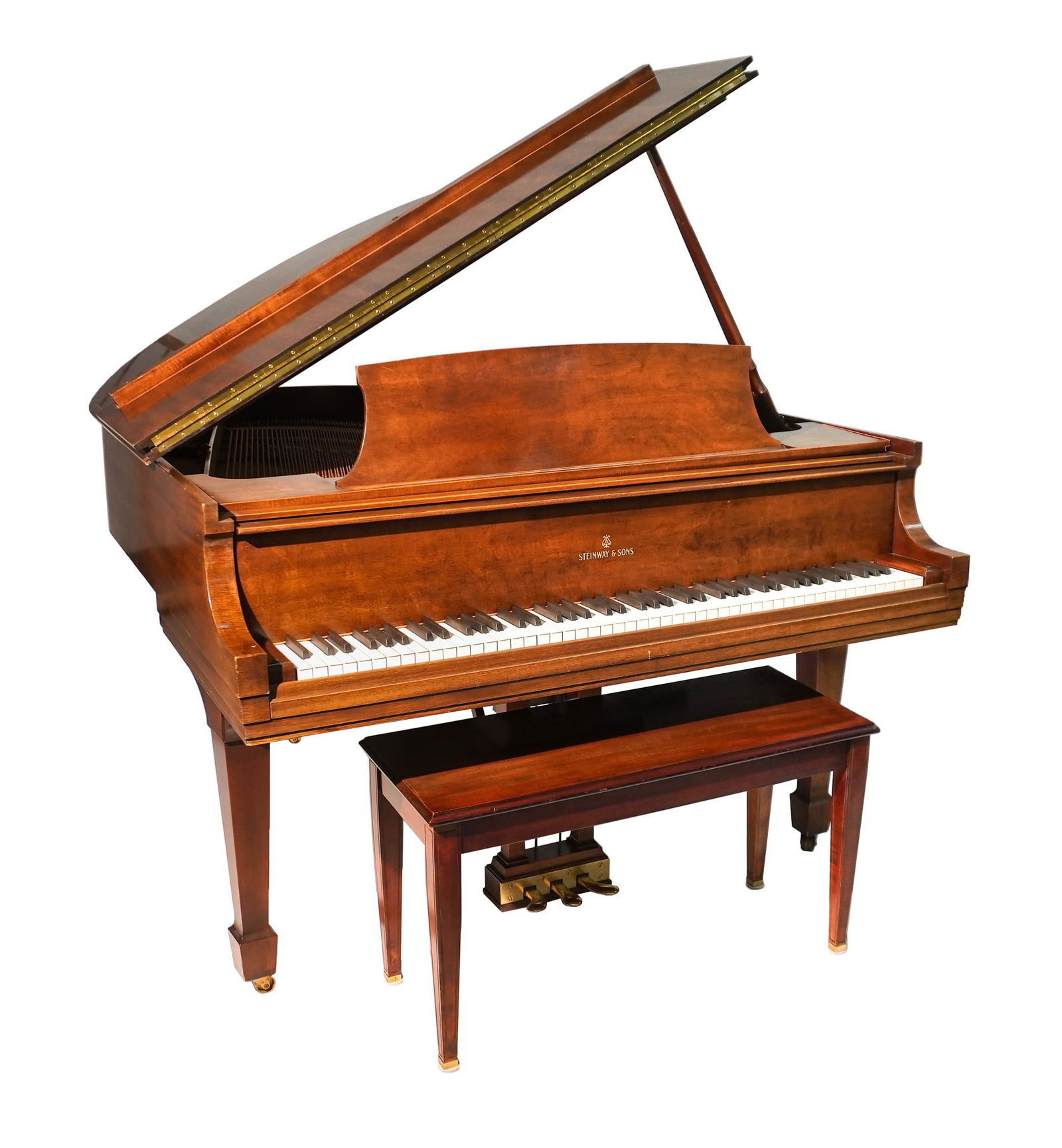 Steinway & Sons Mahogany Grand Piano, Model S, Serial No. 314557, Circa 1943, Length: 61 in (154.9 (1 of 3)