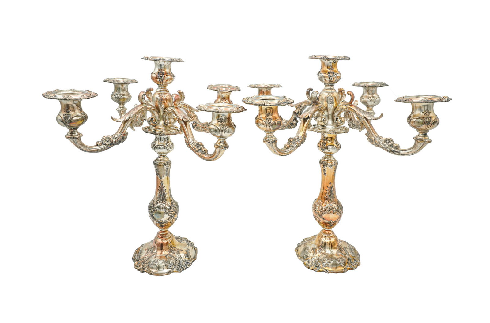 Pair of Reed & Barton Weighted Sterling Silver Candelabra, Massachusetts, Francis I Pattern, (1 of 3)