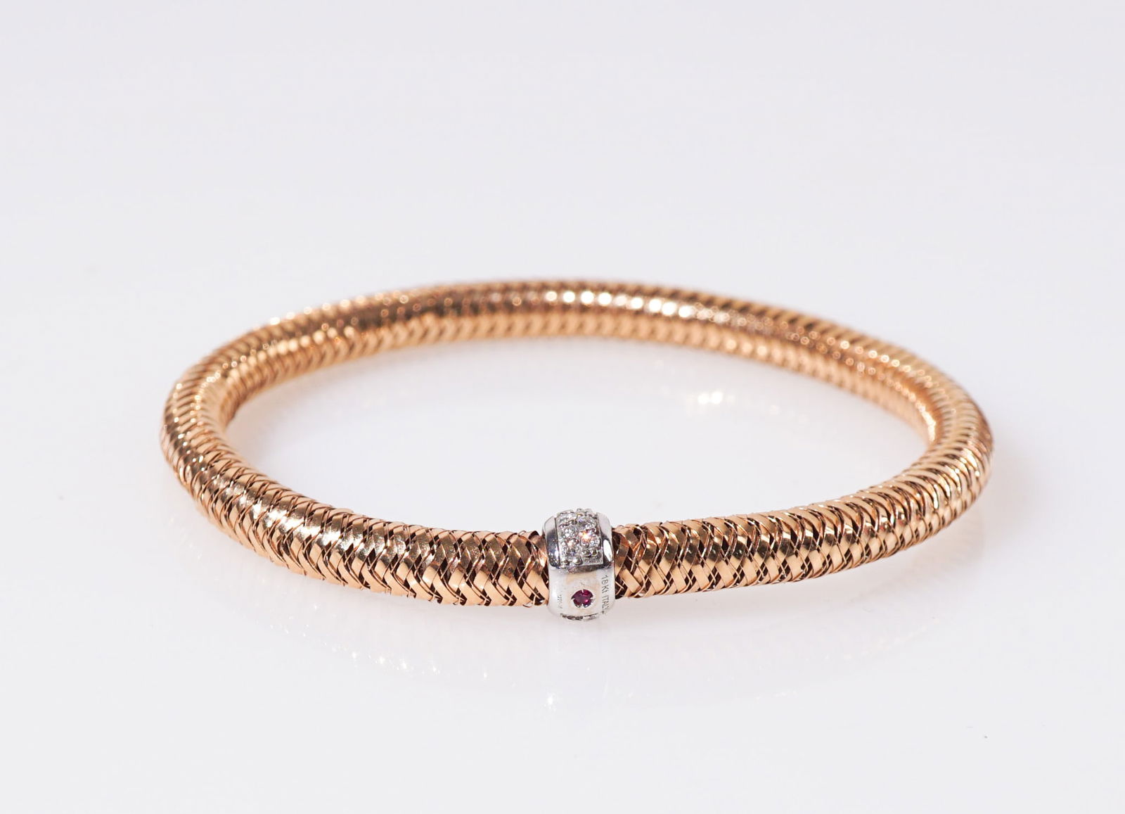 Roberto Coin 18-Karat Yellow-Gold and Diamond 'Primavera' Bracelet, Gross weight: 8.5 dwt., Length (1 of 3)