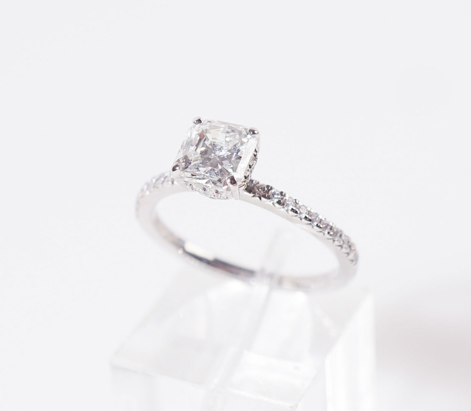 Tiffany & Co. Platinum and Diamond ?Tiffany True? Ring, Gross weight: 2.4 dwt., Shank size: 6-1/4 (1 of 3)