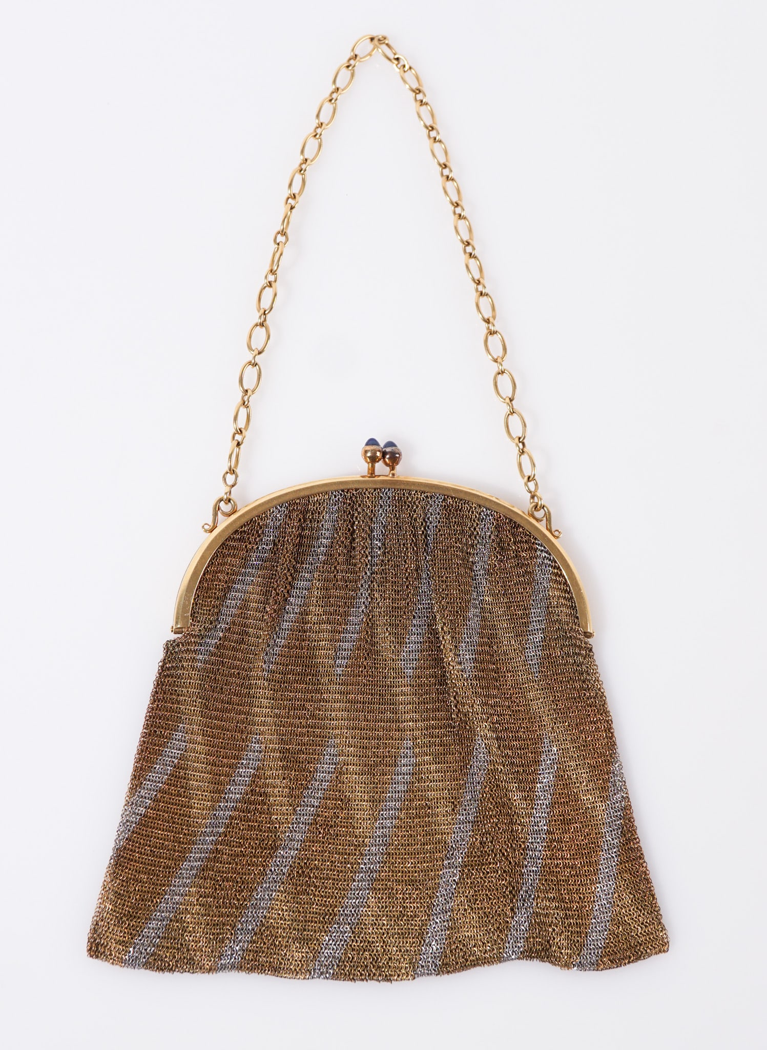 18-Karat Yellow-Gold and White-Gold Mesh Evening Bag, Gross weight: 226.5 dwt., Length overall: (1 of 1)