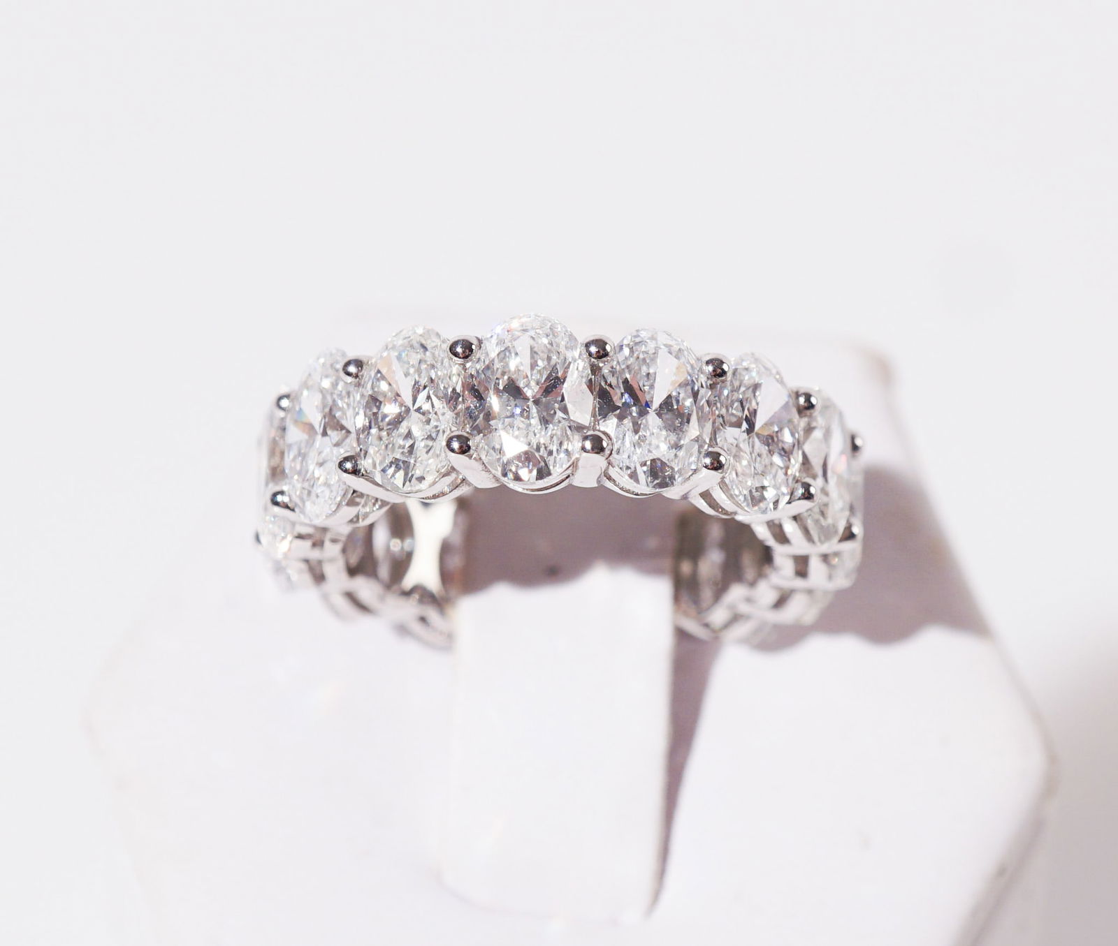 Platinum and Diamond Eternity Ring, Gross weight: 5.7 dwt., Shank size: 6-1/4 - 2