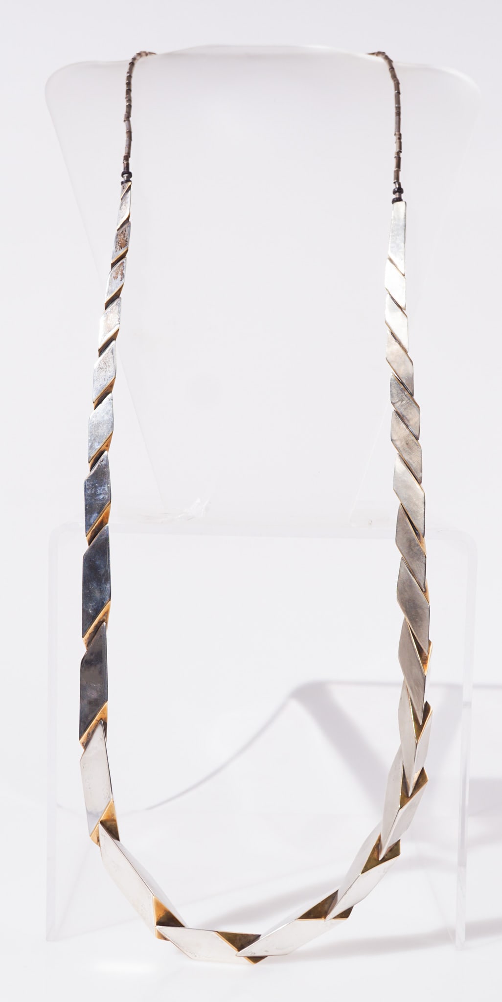 Robert Lee Morris Silver and Brass ?Sling I? Necklace, Length: 44-3/4 in (113.7 cm) (1 of 1)