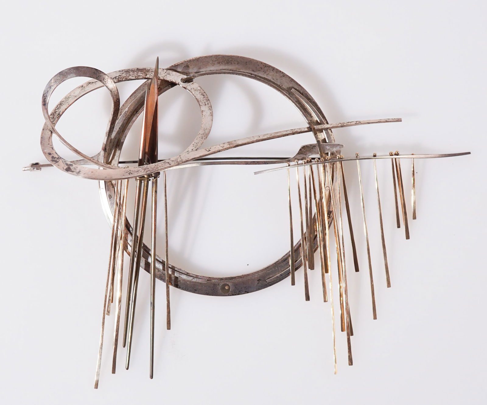 Albert Paley Forged and Fabricated Silver, Yellow-Gold and Copper Brooch, Gross weight: 75.6 dwt., (1 of 1)