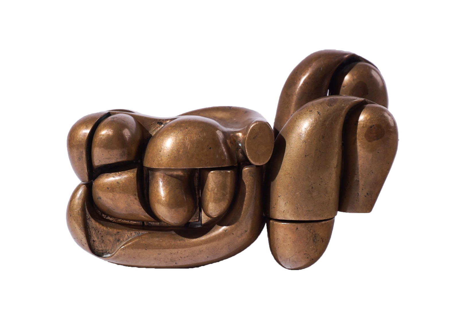 Miguel Ortiz Berrocal (Spanish 1933-2006), Maria de la ?, Bronze sculpture, 4-1/4 x 6-1/4 x 3 in (1 of 7)