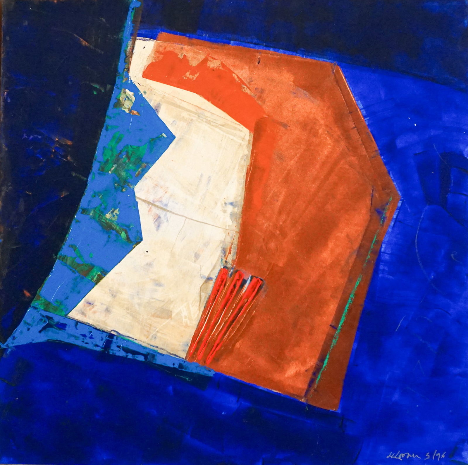 Willem de Looper (Dutch/American 1932-2009), Untitled, Acrylic on panel, 19 x 19 in (48.3 x 48.3 cm): Willem de Looper(Dutch/American, 1932-2009)UntitledAcrylic on panelSigned de Looper and dated 3/96 l.r.Provenance:Troyer Fitzpatrick Lassman Gallery, Washington, DC19