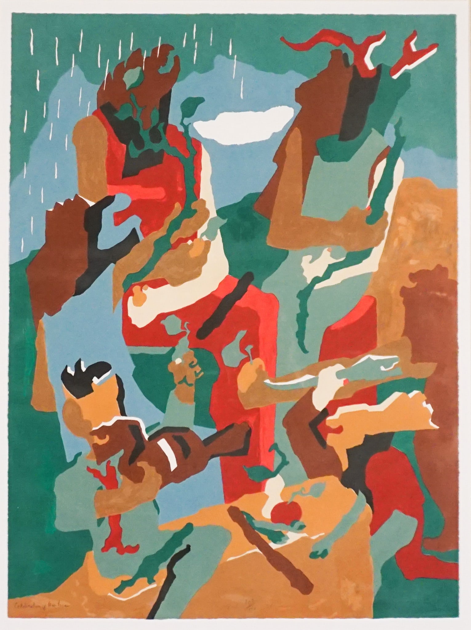 Jacob Armstead Lawrence (American 1917-2000), Celebration of Heritage, Color lithograph on Rives BFK: Jacob Armstead Lawrence(American, 1917-2000)Celebration of HeritageColor lithograph on Rives BFK paper, 1992Signed and dated Jacob Lawrence in graphite l.r. and numbered 107/150 in graphite l.c. and
