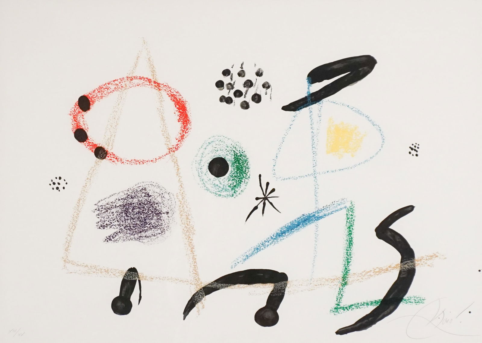 Joan Miro (Spanish 1893-1983), Maravillas con Variaciones Acr?sticas en El Jardin de Mir? (Mourlot: Joan Miro(Spanish, 1893-1983)Maravillas con Variaciones Acrosticas en El Jardin de Miro (Mourlot 1055)Lithograph in color, 1975Signed Miró in graphite l.r. and numbered XIV/XV in graphite l.l.<