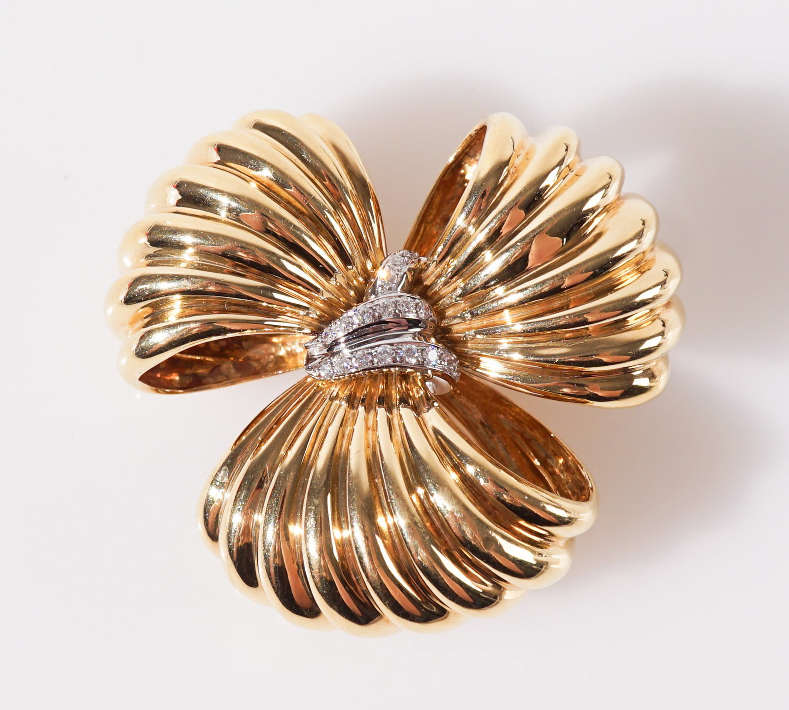 Aldebert 18-Karat Yellow-Gold and Diamond Clip-Brooch, Gross weight: 29.5 dwt., Length: 2 in (5.1 (1 of 1)