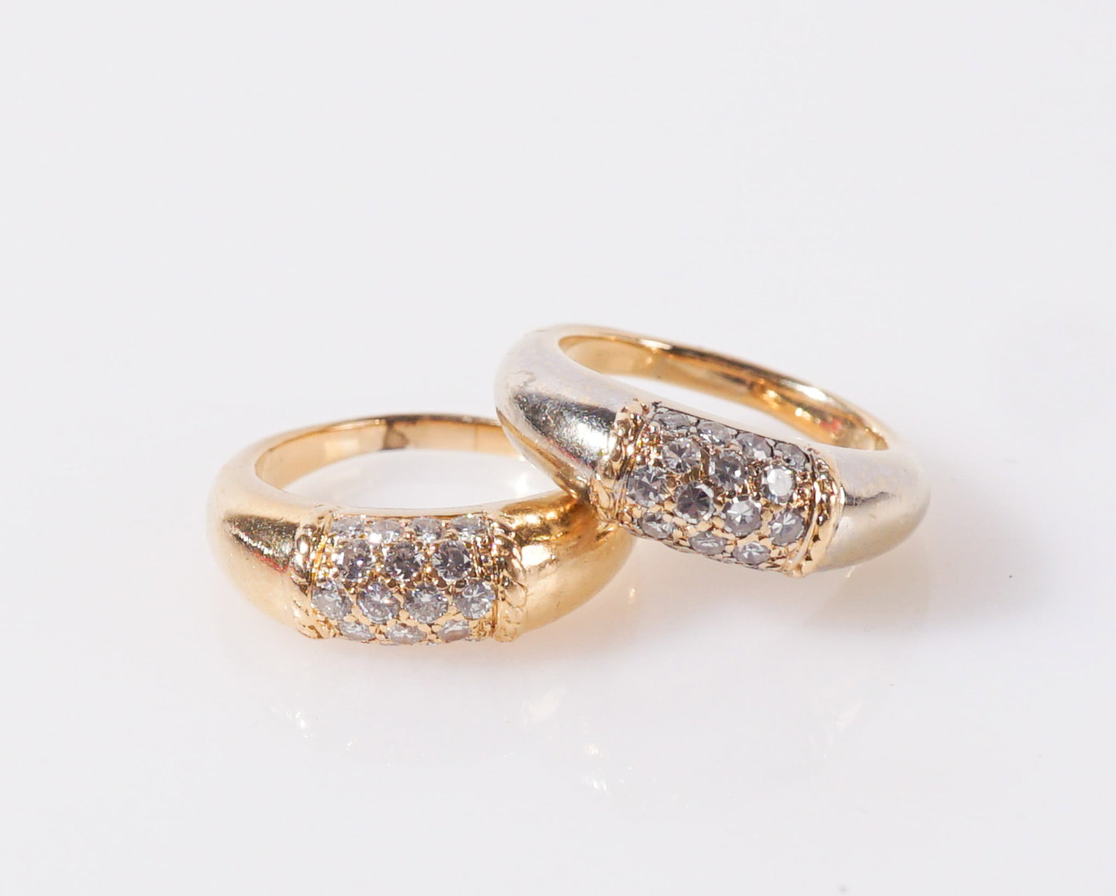 Two Van Cleef & Arpels 18-Karat Two-Color-Gold and Diamond Rings, Total weight of diamonds: 1.10 (1 of 2)