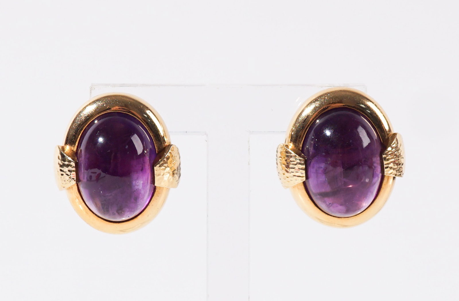 Pair of David Webb 18-Karat Yellow-Gold and Amethyst Ear Clips, Total gross weight: 17 dwt., Length: (1 of 1)