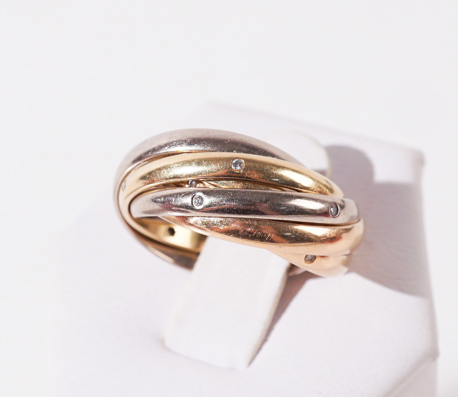 Cartier 18-Karat Yellow-Gold and Diamond Six-Row ‘Trinity’ Ring, Gross weight: 8 dwt.,: Cartier 18-Karat Yellow-Gold and Diamond Six-Row ‘Trinity’ Ring Accompanied by a Cartier Certificate with the corresponding number OV8940, presentation box and gift box. Gross weight: 8 dw
