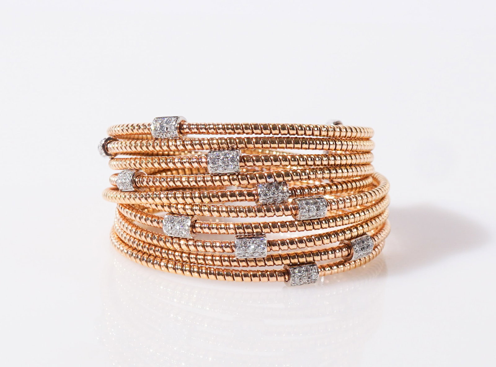18-Karat Yellow-Gold Flexible Diamond Bracelet, Gross weight: 49 dwt. (1 of 2)