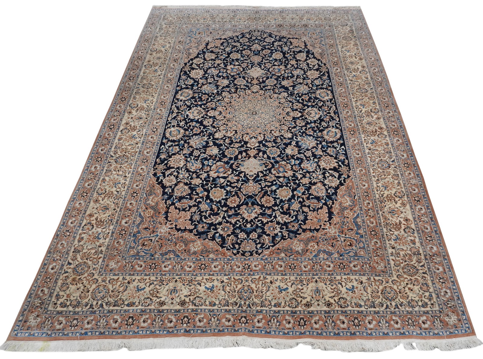 Nain Partial Silk and Wool Rug, Modern, 13 ft 6 in x 8 ft 5 in (412 x 257 cm) (1 of 1)
