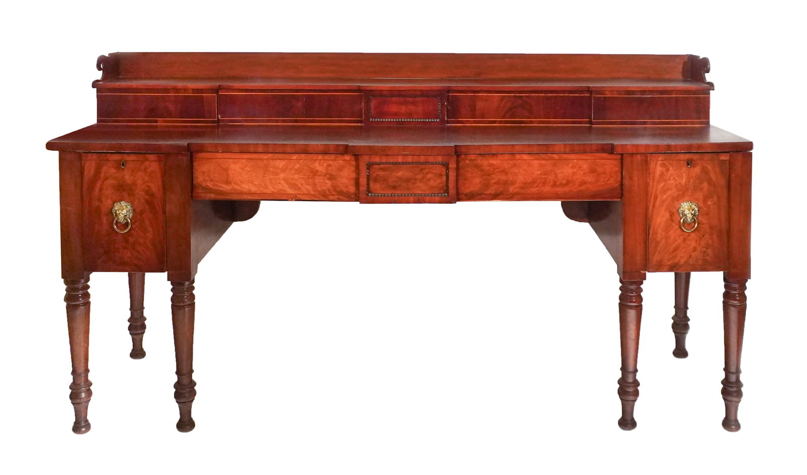 George IV Scottish Mahogany Sideboard, Circa 1825-1830, Height: 46-1/4 in (118.1 cm); Width: 85 in (1 of 2)