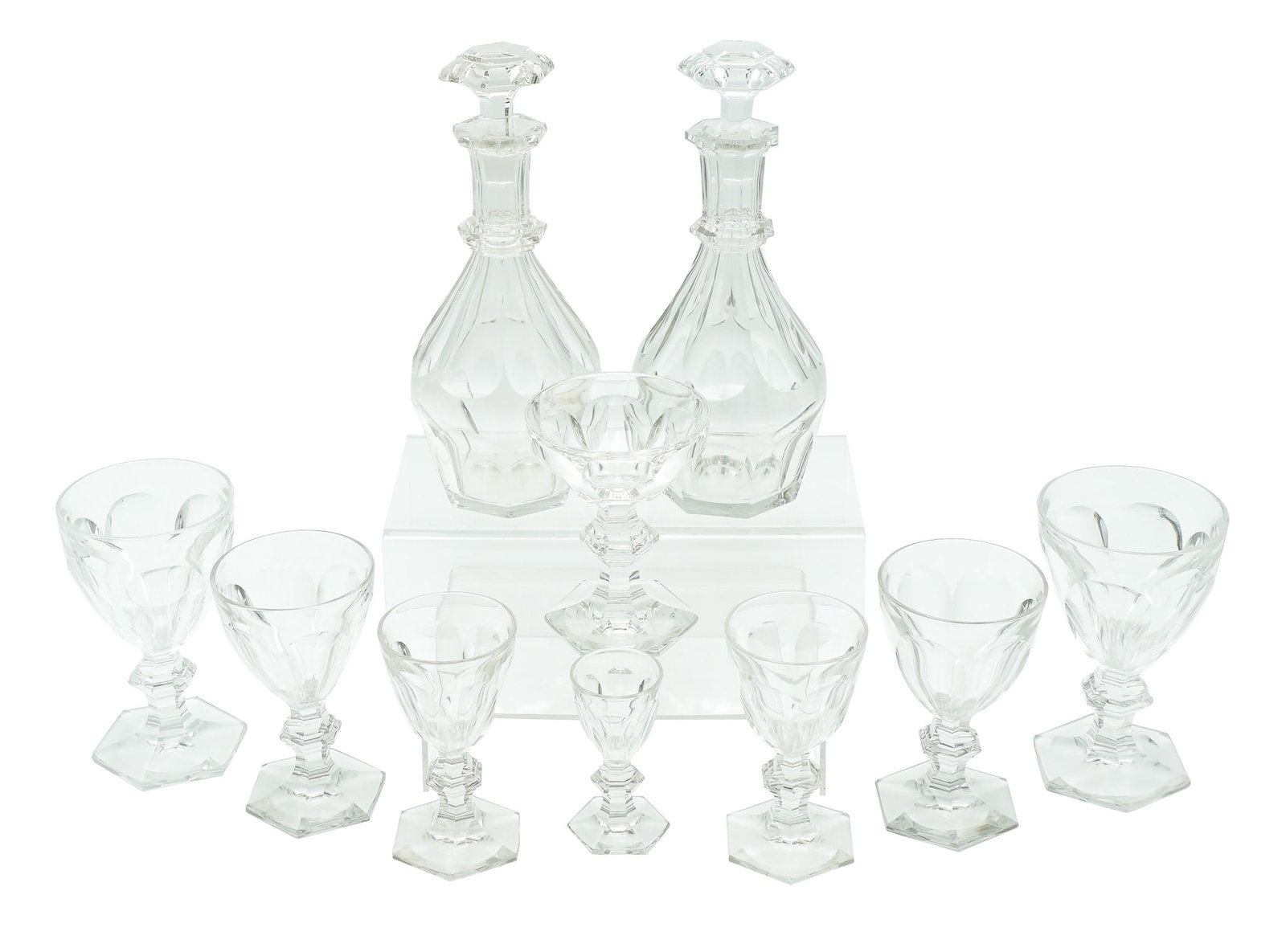 Baccarat Crystal Stem Table Service, Harcourt-Versailles Pattern, Introduced 1841, Post 1950, 56 (1 of 3)