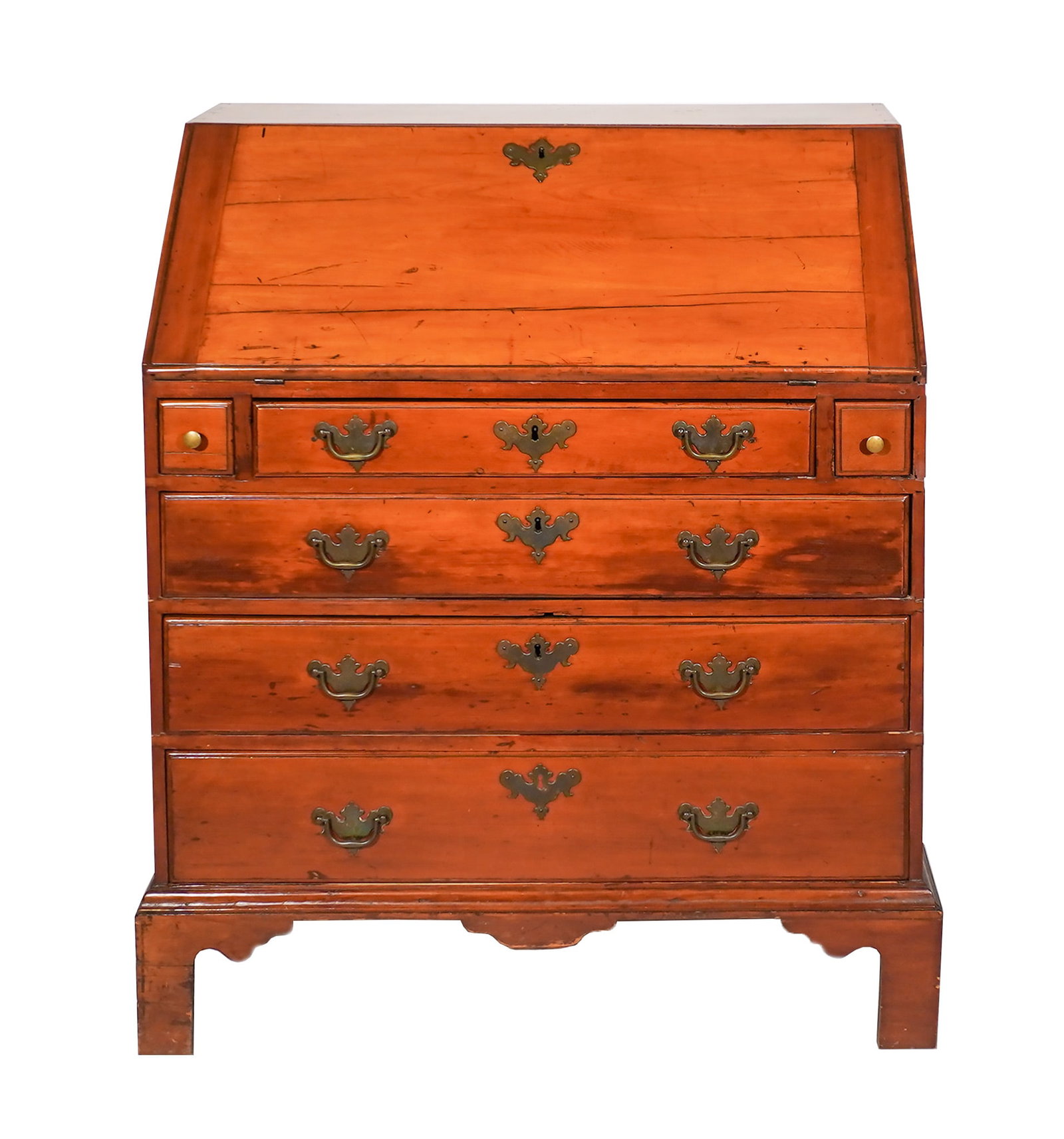 Chippendale Maple Slant-Front Desk, New England, Probably Connecticut, Circa 1790, Height: 40-1/2 in (1 of 3)