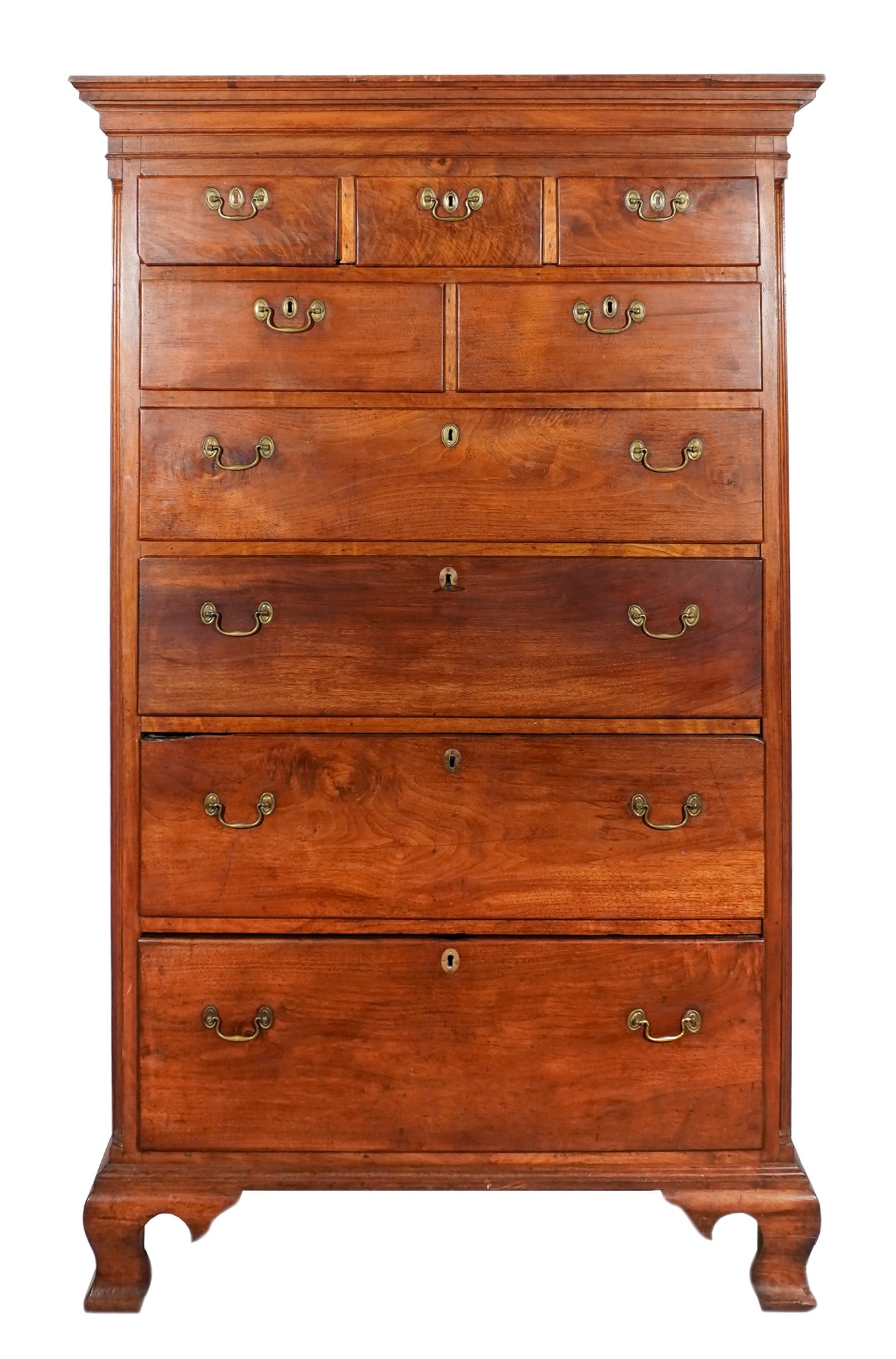 Chippendale Walnut Tall Chest of Drawers, Southeastern Pennsylvania, Circa 1750-1770, Height: 74-1/4 (1 of 2)