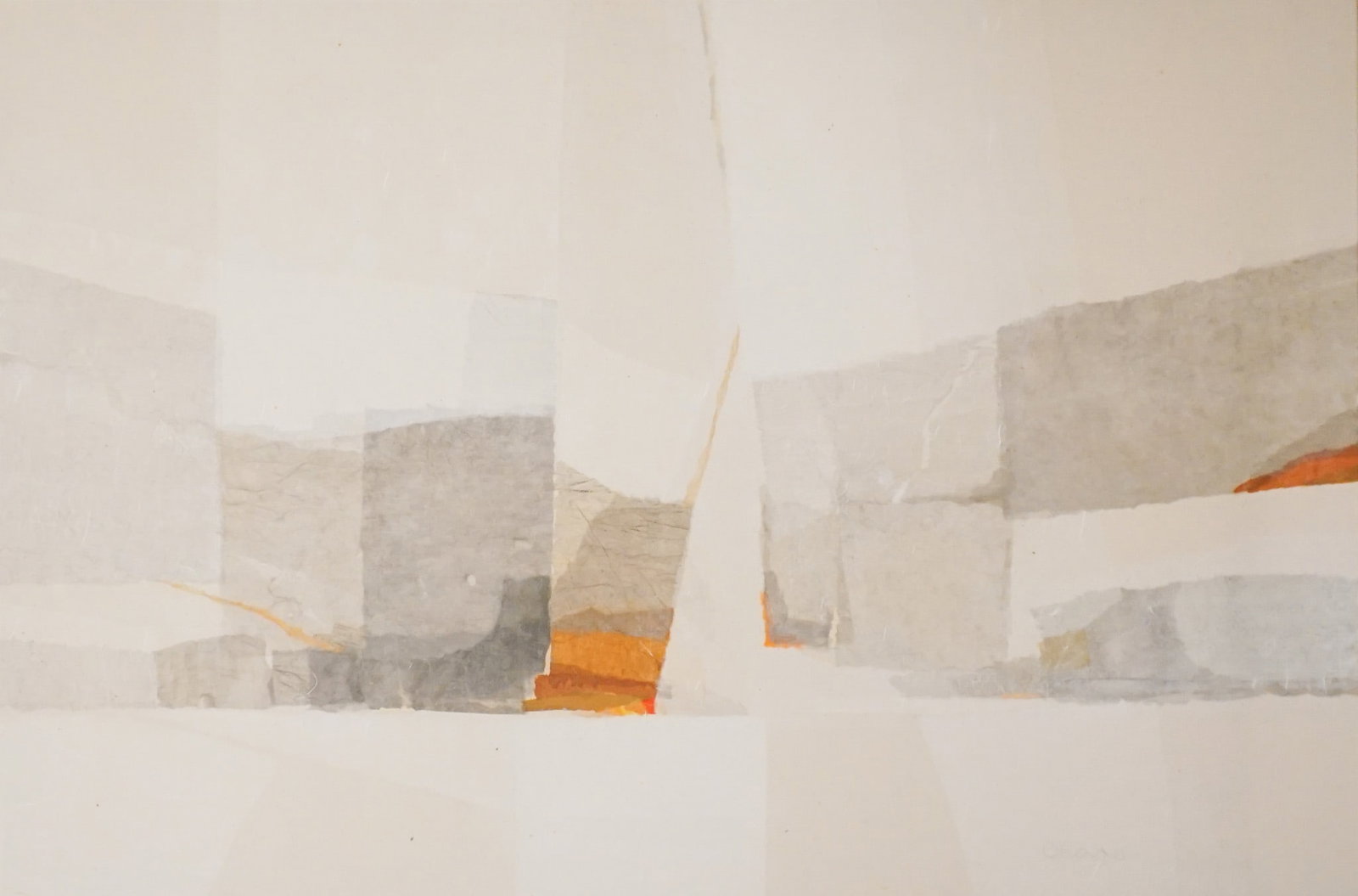 Kenzo Okada (Japanese/American 1902-1982), Untitled, Mixed media collage on canvas, 40 x 61 in (1 of 2)