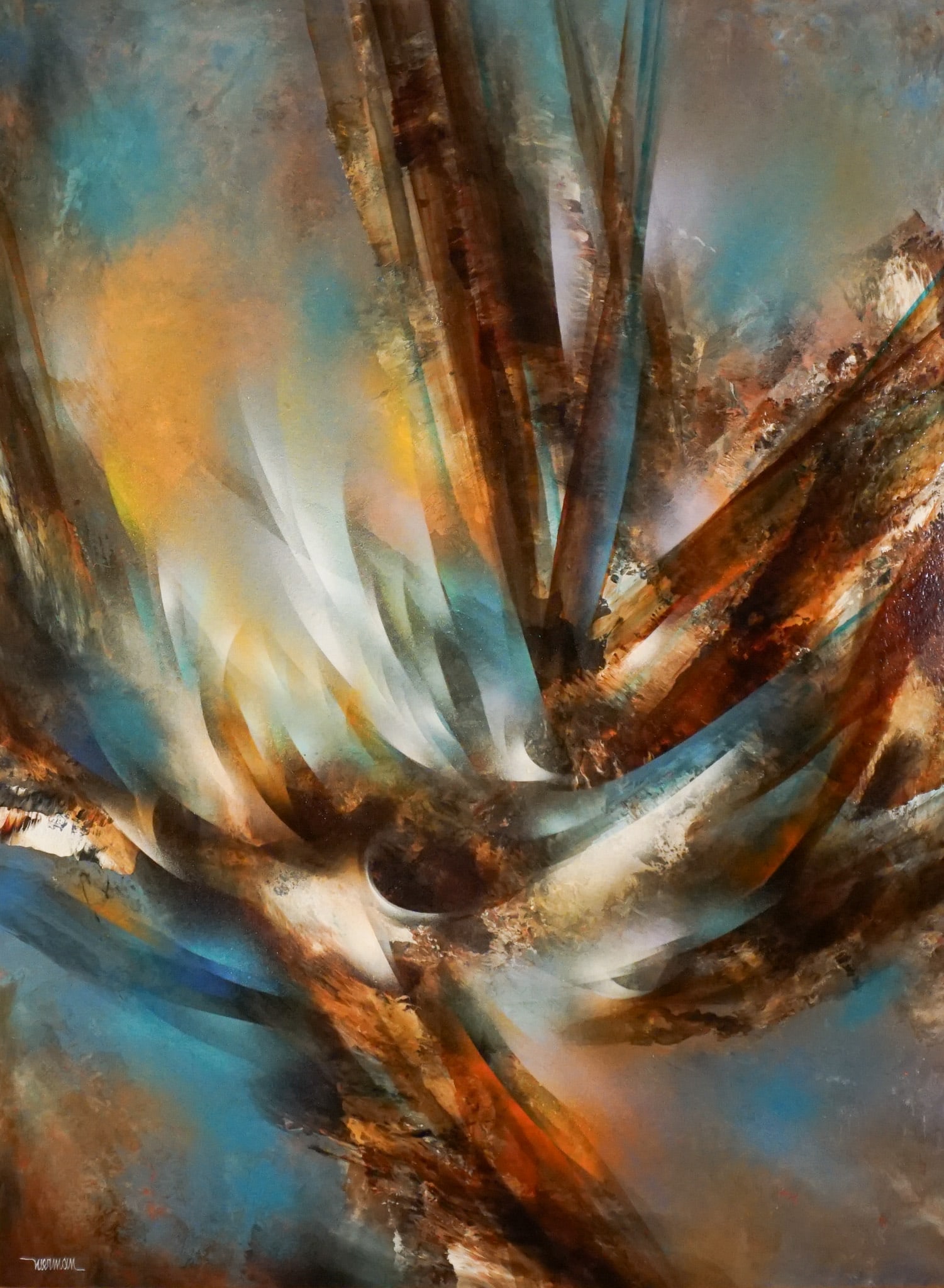 Leonardo M. Nierman (Mexican 1932-2023), Sensación de Vuelo (Sensation of Flight), Acrylic on (1 of 2)