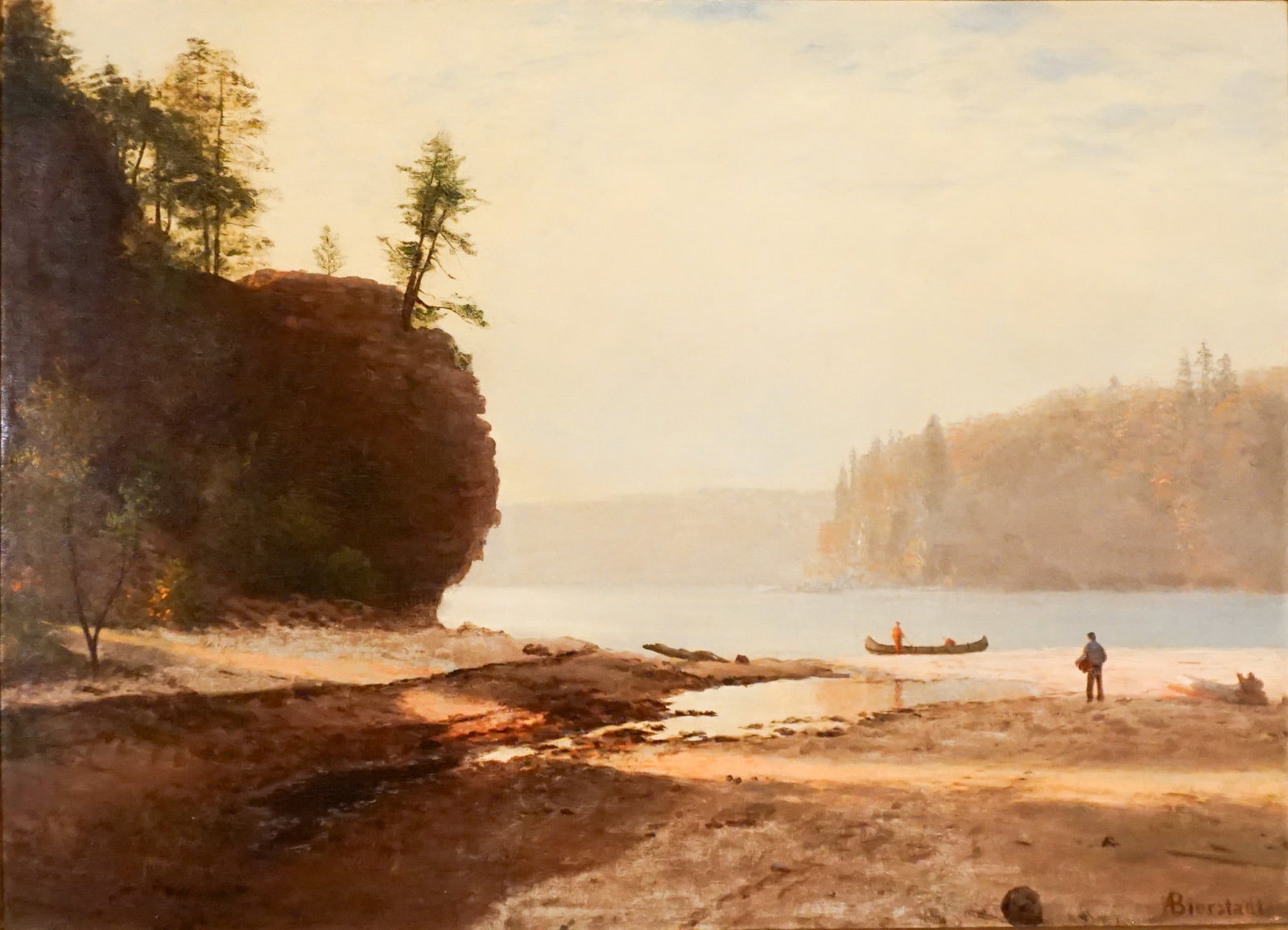 Albert Bierstadt (German/American 1830-1902), On the Wisconsin River, Near Milwaukee, Oil on canvas, (1 of 2)