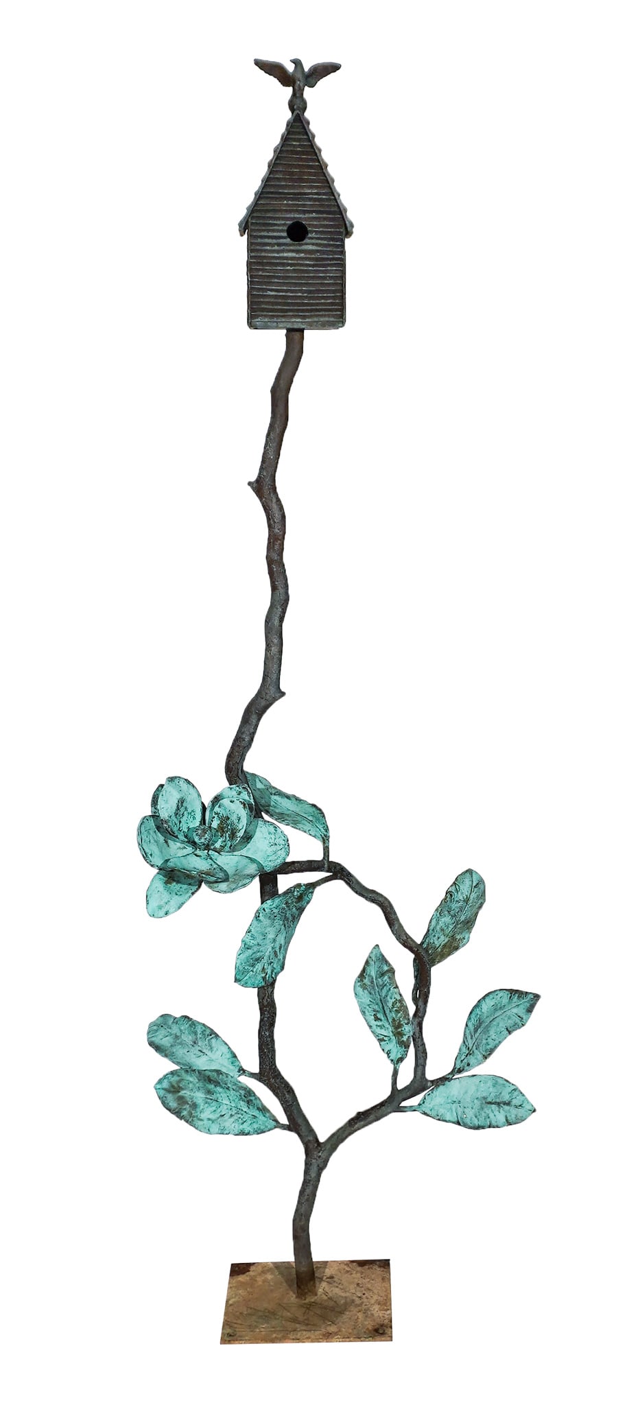 Frank Fleming (American 1940-2018), Tree House and Rabbit: Two Works, Each a patinated bronze (1 of 3)