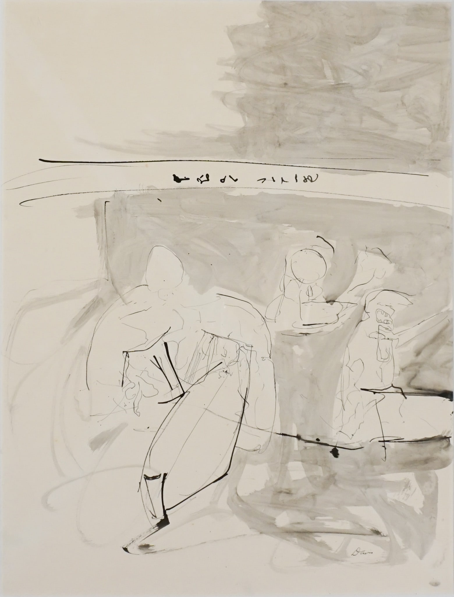 Gene Davis (American 1920-1985), Chinese Apparition, Ink wash on paper, 1952-55, Sight size: 22-1/2: Gene Davis (American 1920-1985) Chinese Apparition Ink wash on paper, 1952-55 Signed Davis l.r. Provenance: The Artist, Washington, DC The Vincent Melzac Collection, Washington, DC Private Collection,