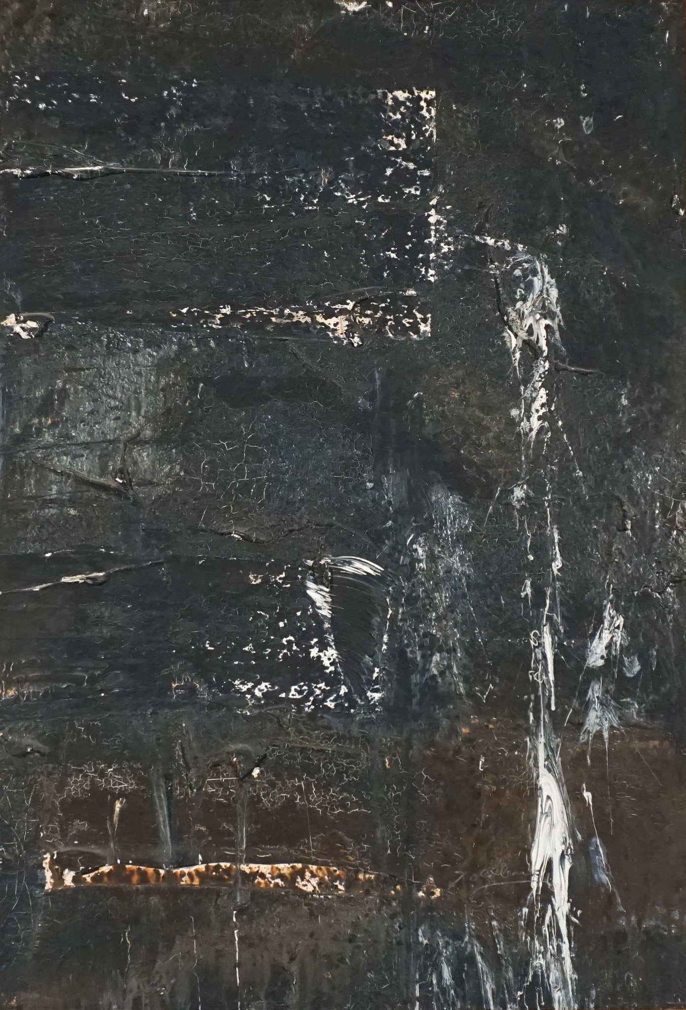 Michael Goldberg (American 1924-2007), Untitled, Oil on canvas on plywood, 1962, 22 x 15 in (55.9 x (1 of 2)