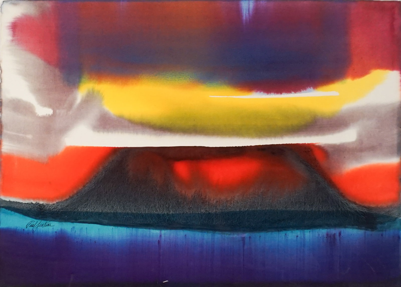 Paul Jenkins (American 1923–2012), Phenomena Over the Face of the Dials, Watercolor on paper,: Paul Jenkins (American 1923–2012) Phenomena Over the Face of the Dials Watercolor on paper Signed Paul Jenkins l.l.; also signed, titled and dated 1985 on verso Property of a Washington, DC Coll