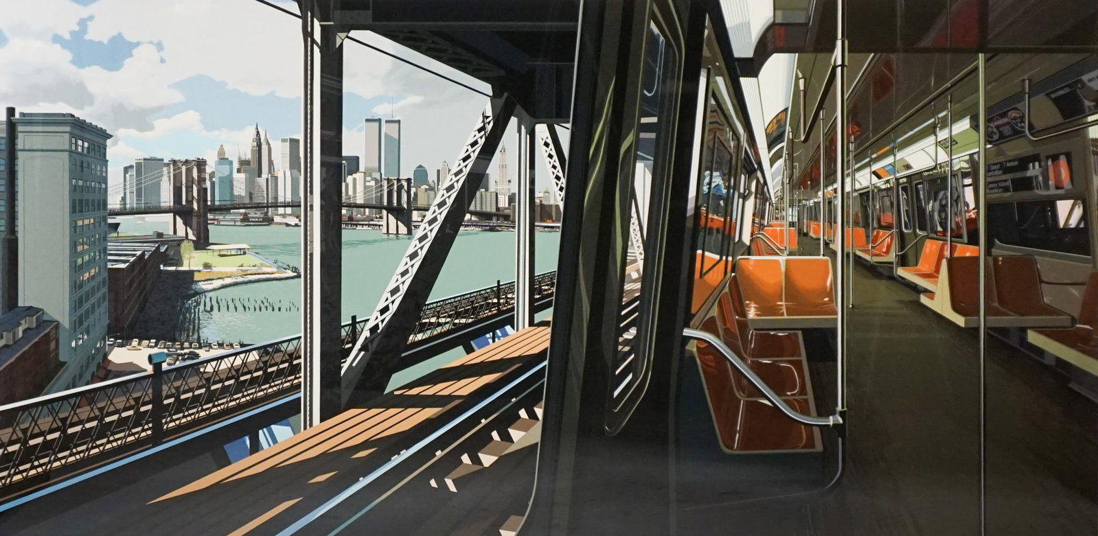 Richard Estes (American b. 1932), D Train, Screenprint in color on German museum board, 1988, Sight (1 of 2)