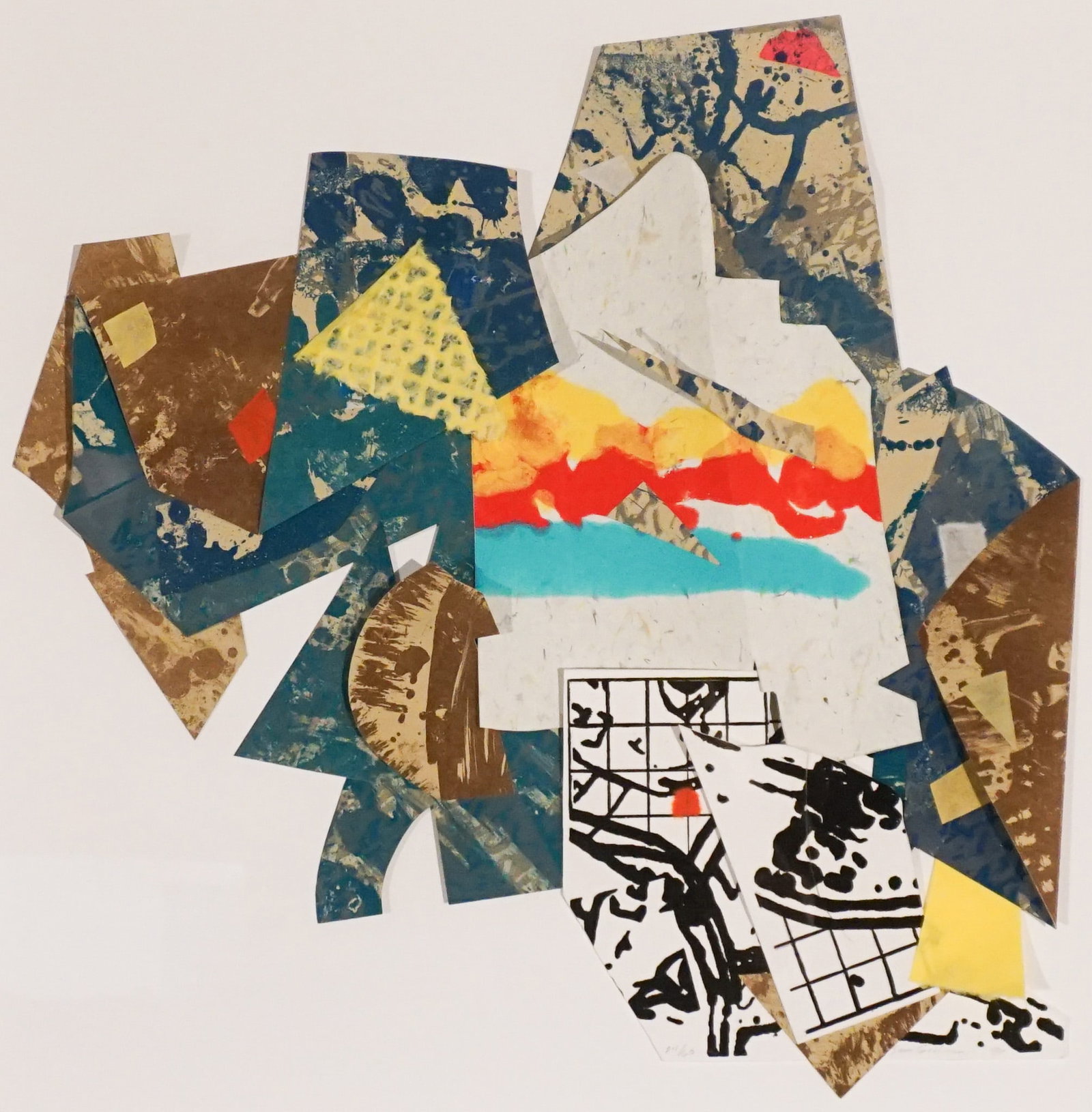 Sam Gilliam (American 1933-2022), Untitled, Mixed media lithograph in color on handmade paper with (1 of 2)