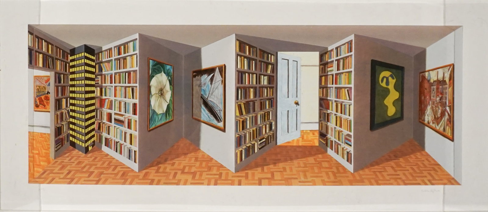 Patrick Hughes (British b. 1939), Art Apartment, Hand-painted multiple in Lucite box, 2004, Overall (1 of 2)