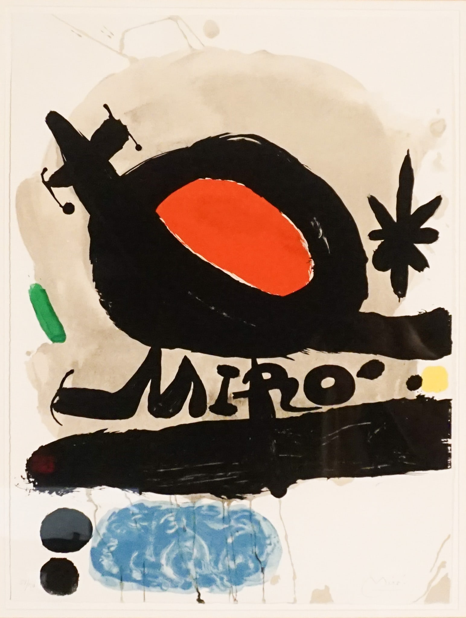 Joan Miró (Spanish 1893-1983), Exhibition 'L'Oiseau Solaire, L'Oiseau Lunaire, Étincelles': Joan Miró (Spanish 1893-1983) Exhibition 'L'Oiseau Solaire, L'Oiseau Lunaire, Étincelles' (Mourlot 506) Lithograph in color on Lana vellum paper, 1967 Signed Miró in graphite l.r. and n