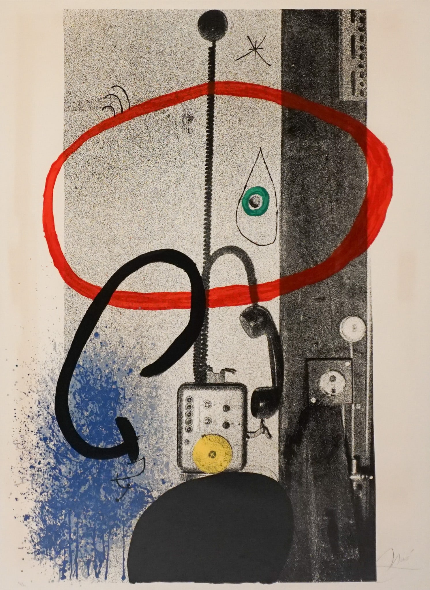 Joan Miró (Spanish 1893-1983), Night Watchman (Mourlot 695), Lithograph in color on Arches: Joan Miró (Spanish 1893-1983) Night Watchman (Mourlot 695) Lithograph in color on Arches vellum, 1971 Signed Miró in graphite l.r. and numbered 14/30 in graphite l.l., published by Maeght, P
