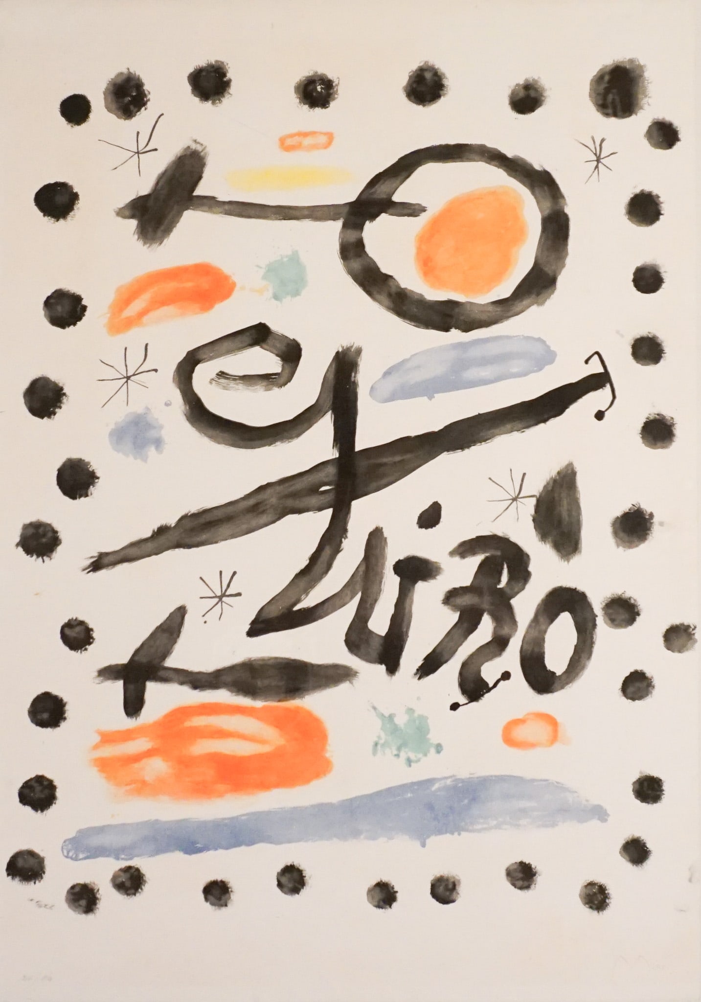 Joan Miró (Spanish 1893-1983), Poster for Joan Miró, Sala Gaspar, Lithograph in color on (1 of 2)