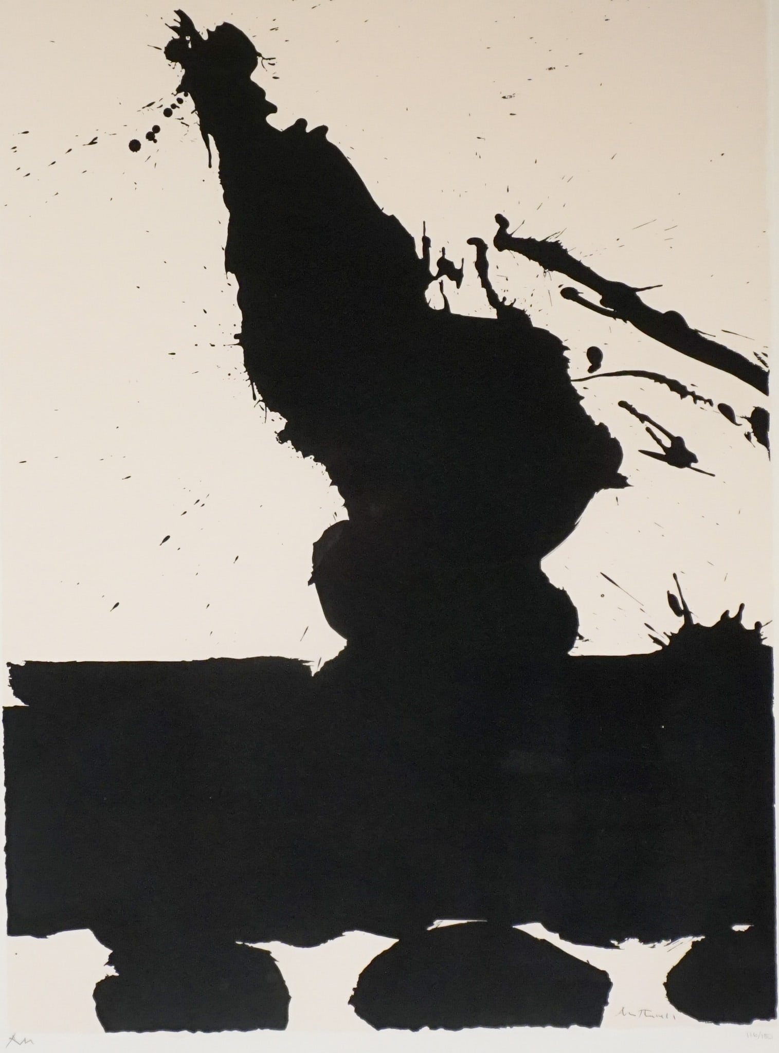 Robert Motherwell (American 1915-1991), Africa 2: From the 'Africa Suite' (Engberg/Banach 70),: Robert Motherwell (American 1915-1991) Africa 2: From the 'Africa Suite' (Engberg/Banach 70) Screenprint on J.B. Green paper Signed Motherwell in screen and numbered 116/150 in graphite l.r. and signe