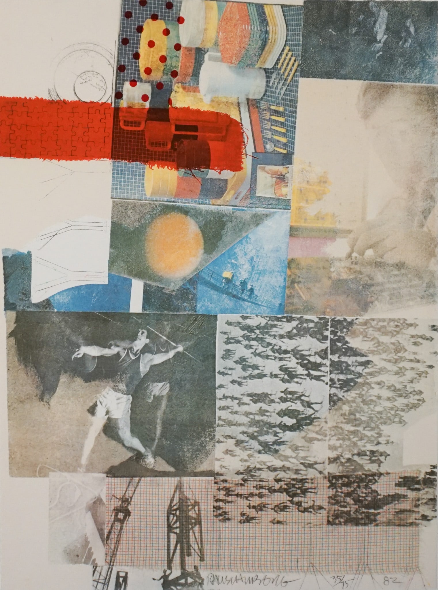 Robert Rauschenberg (American 1925-2008), Untitled, Offset lithograph and screenprint in color, (1 of 2)