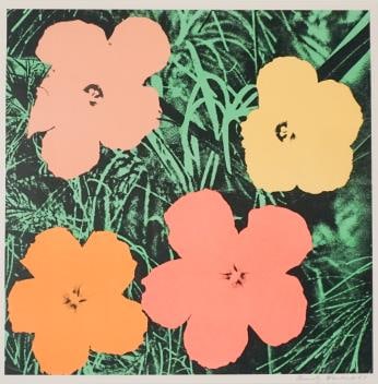 Andy Warhol (American 1928-1987), Flowers: Exhibition Poster, Offset lithograph in color, 1964 (1 of 2)