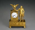 2112: Empire Ormolu 'George Washington' Mantel Clock Pr