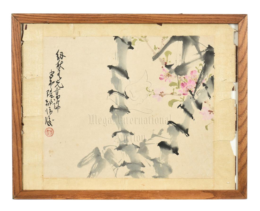 ZHAO SHAOANG: FRAMED INK AND COLOR ON PAPER PAINTING (1 of 5)