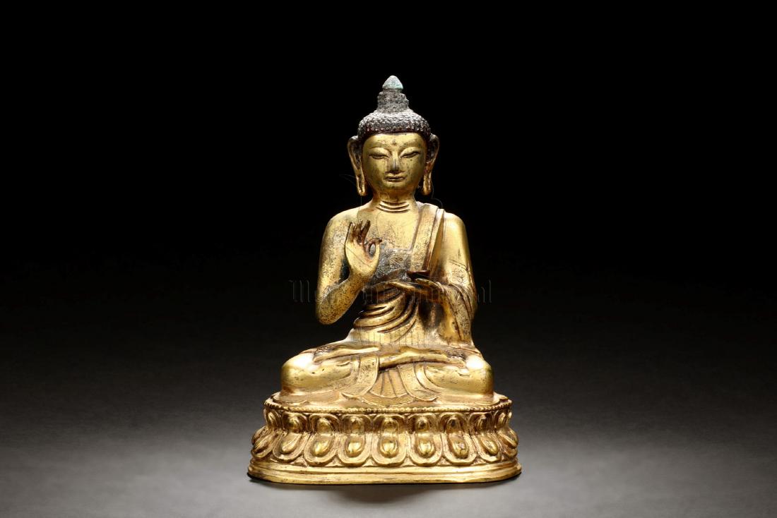 GILT BRONZE SHAKYAMUNI BUDDHA (1 of 7)