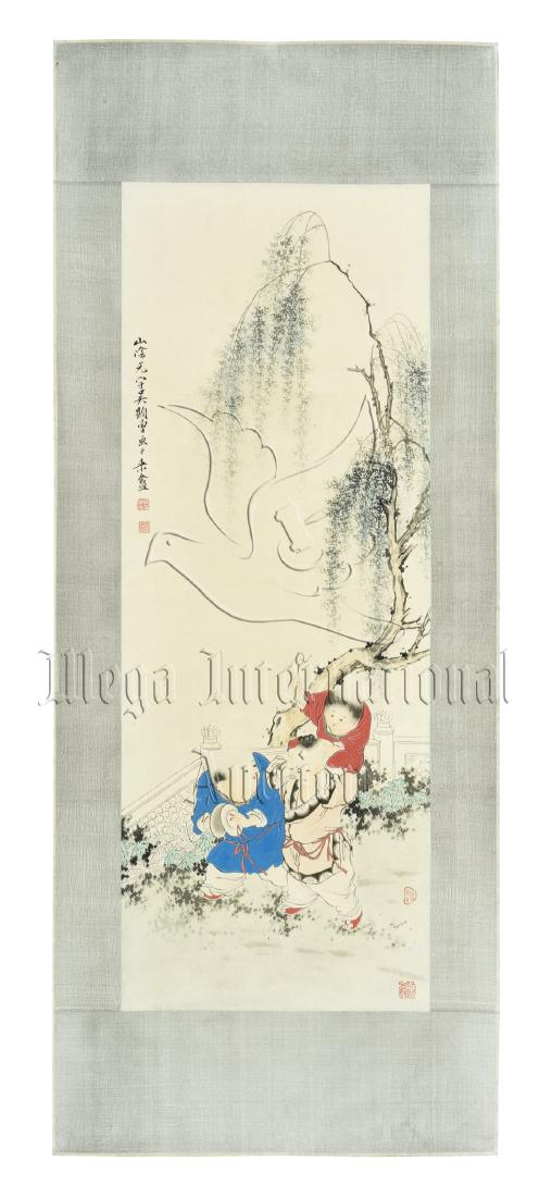 WU GUANGYU: INK AND COLOR ON PAPER PAINTING 'CHILDREN' (1 of 7)