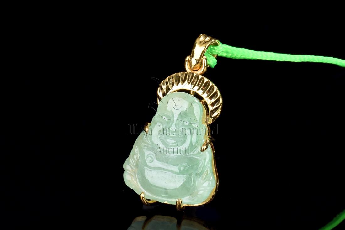JADE CARVED MAITREYA BUDDHA PENDANT (1 of 5)