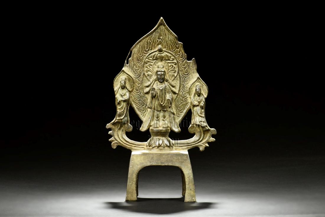 BRONZE CAST BUDDHA FIGURAL GROUP (1 of 7)