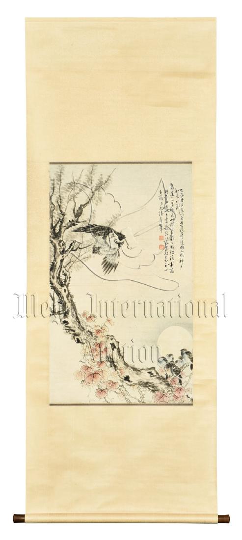 GAO QIFENG: INK AND COLOR ON PAPER PAINTING 'OWLS' (1 of 7)