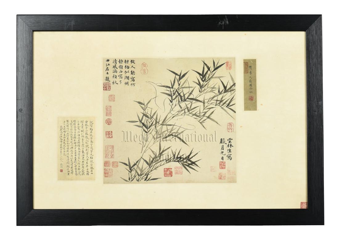 NI YUNLIN: FRAMED INK ON PAPER PAINTING 'BAMBOO' (1 of 15)
