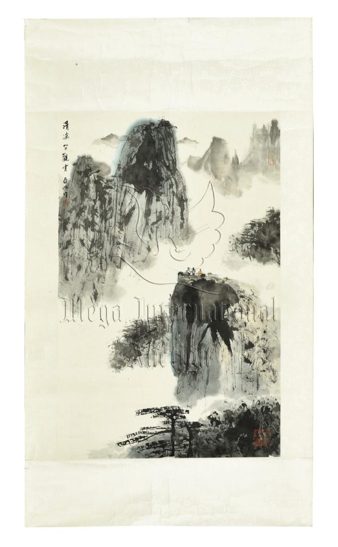 YA MING: INK ON PAPER PAINTING 'MOUNTAIN SCENERY' (1 of 7)