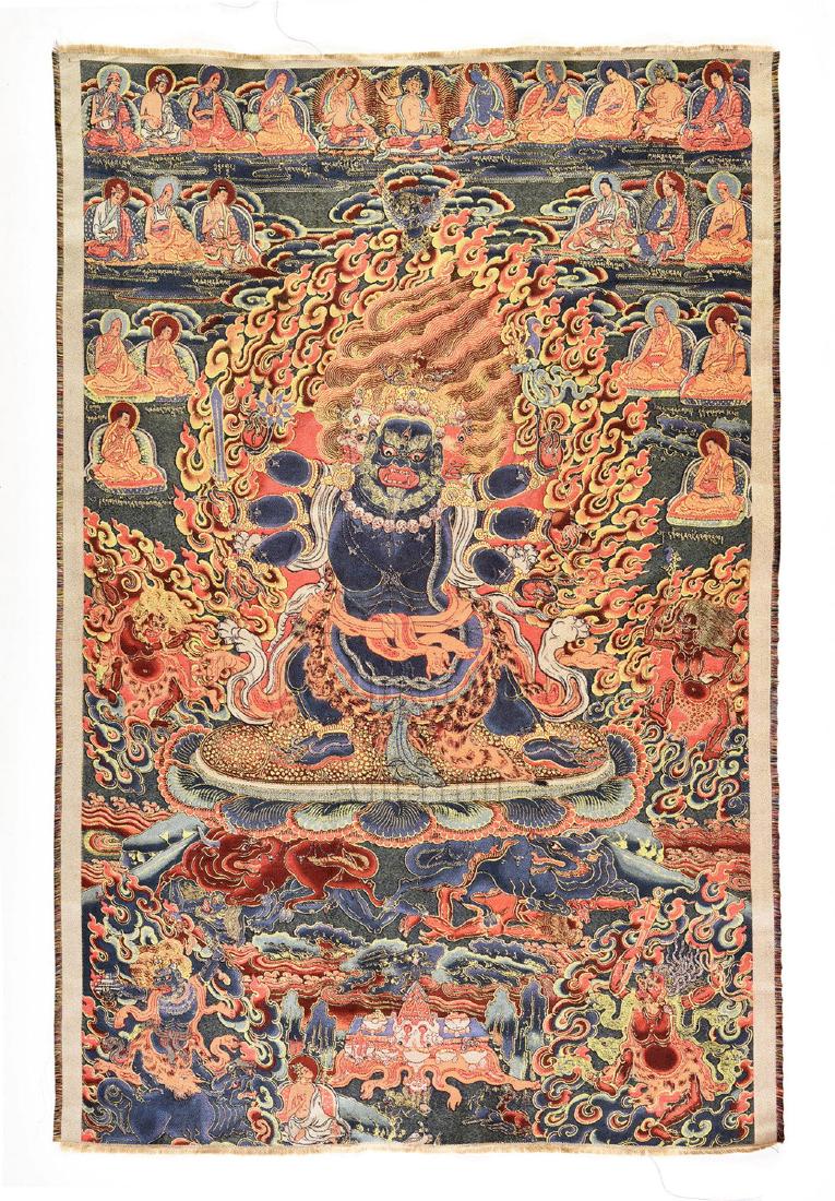 SILK EMBROIDERED THANGKA 'WRATHFUL DEITY' (1 of 7)